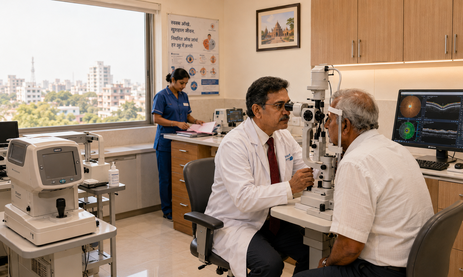 How is Glaucoma diagnosed during an eye examination?